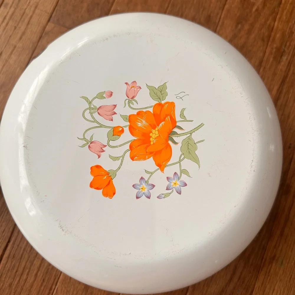 Vintage 70s Enamel Saucepan Unisex 8